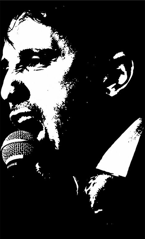 Renan Santos discursando ao microfone