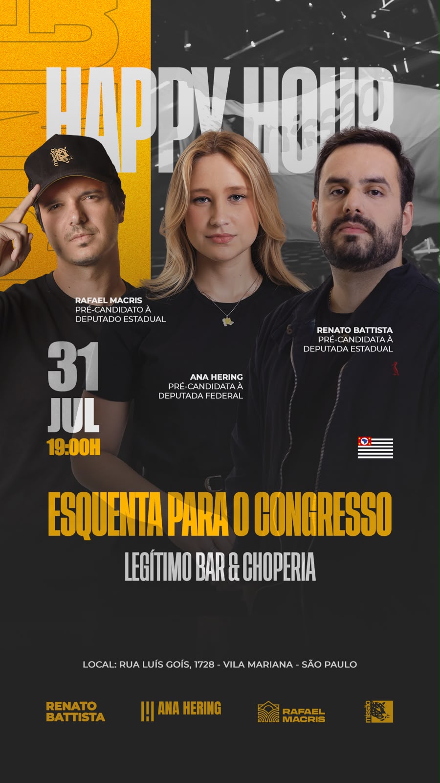Esquenta para o Congresso - Renato Battista, Ana Hering e Rafael Macris - 31 de julho às 19h